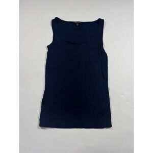 $45 Ralph Lauren Women's Navy Stretch Scoop-Neck Ribbed Tank Top Size S